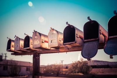 Row of mail boxes