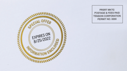 Spot embossing can help highlight your special offer or program details